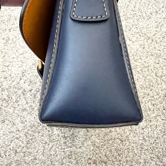 Dooney & Bourke Kyra Shoulder Bag Handbag Purse Midnight Blue Navy leather - Picture 5 of 16